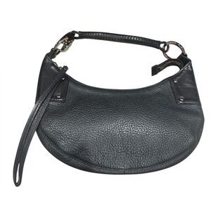 GUCCI Black Leather Small Crescent Moon Hobo Shoulder Bag